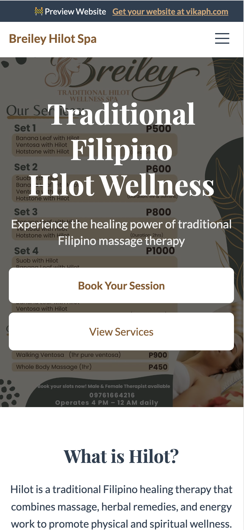 Breiley Hilot Spa Mobile