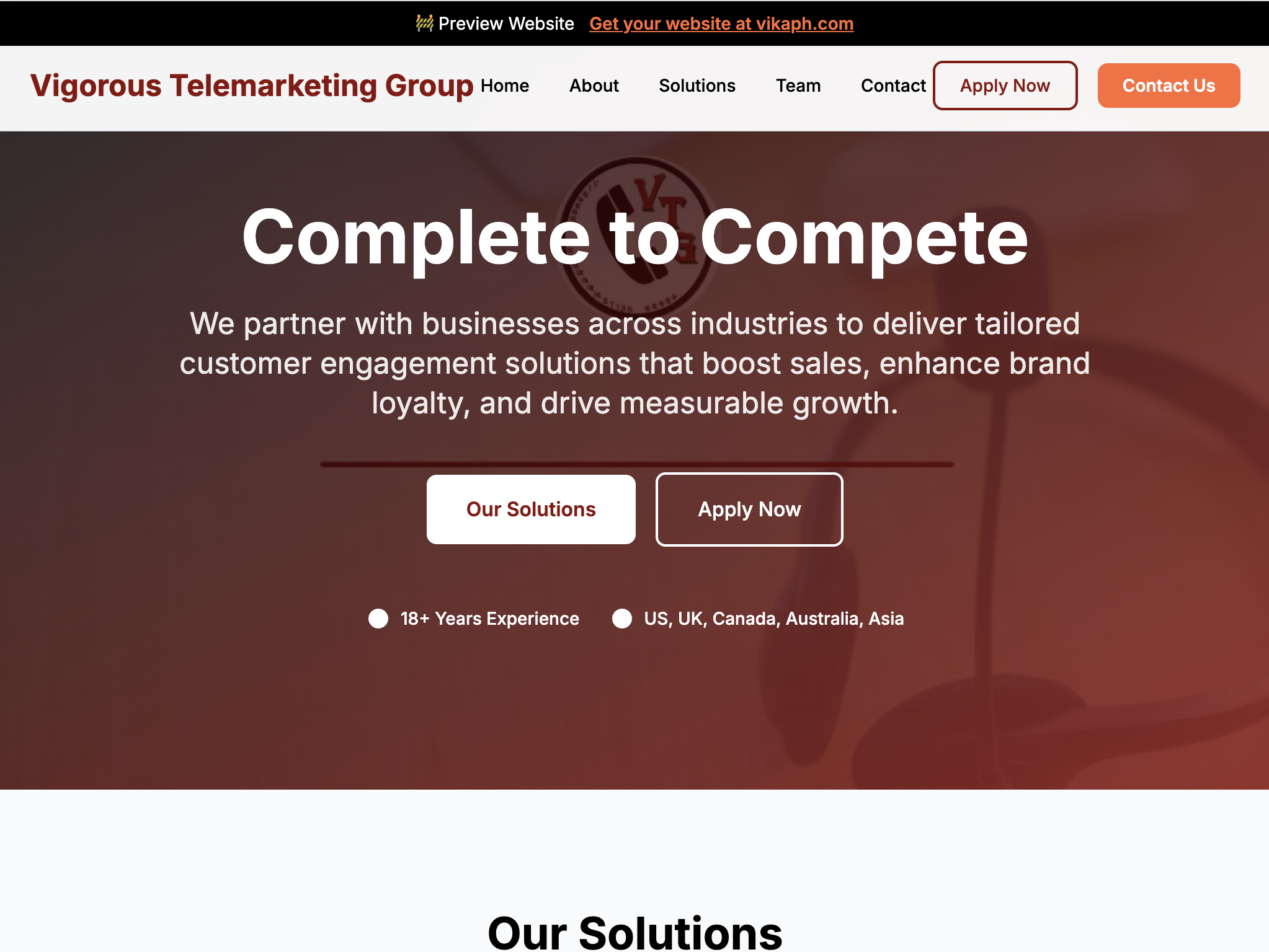 Vigorous Telemarketing Group Desktop